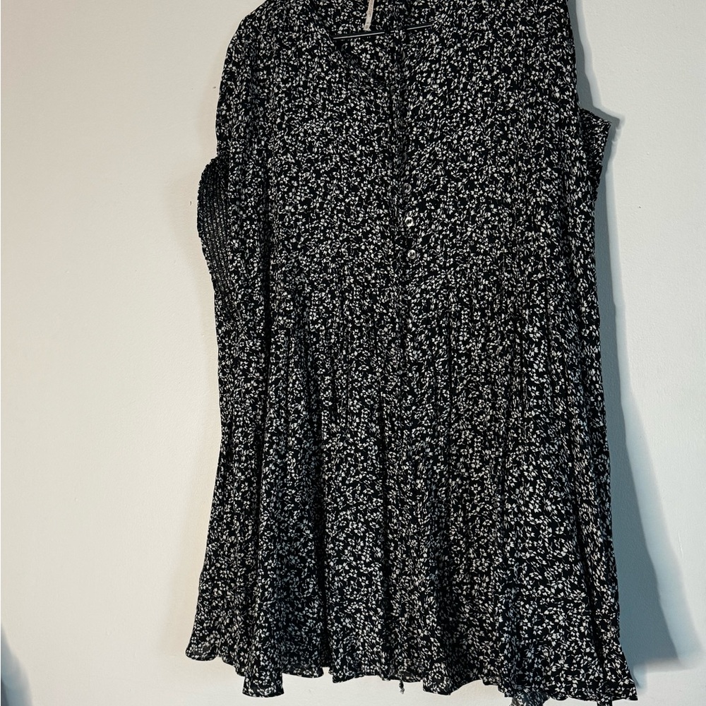 Free People Floral Black and White dress
